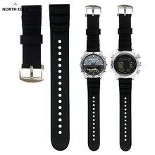 24mm釣魚潛水硅膠智能手表表帶防滑橡膠針扣硅膠表帶膠帶手表配件