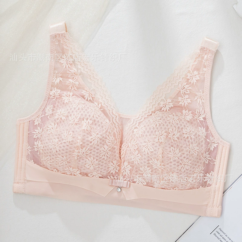 Summer light and thin underwear, breathable supporting push up bra, wireless bra, plus size