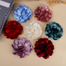 跨境欧美双层布艺立体花朵山茶花 手工diy服装辅料头饰鞋包装饰花
