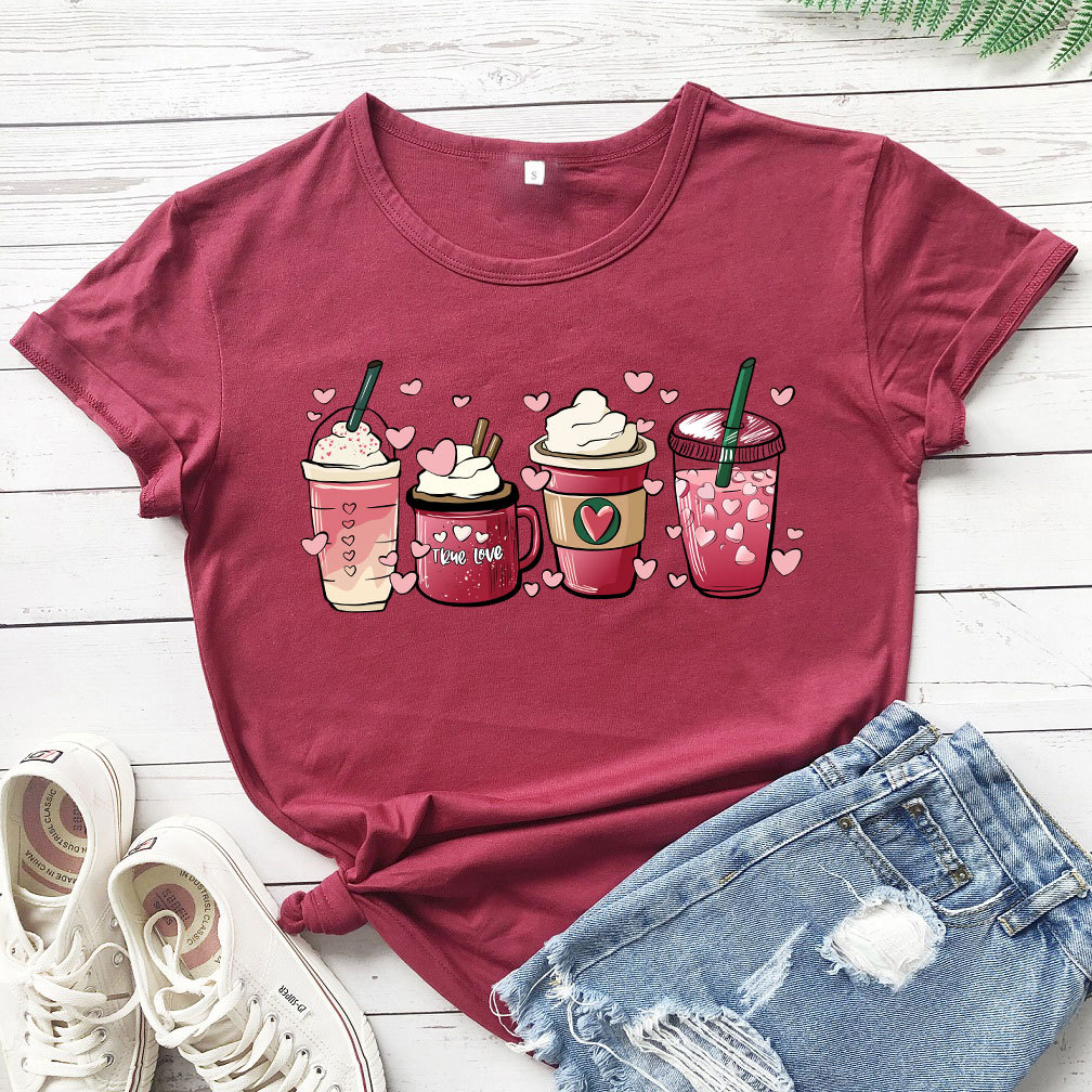 Frau T-shirt Kurzarm T-shirts Drucken Lässig Preppy-stil Drucken display picture 5