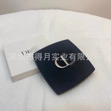 新款专柜化妆镜哑光高级黑翻盖折叠镜便携美容院礼品轻奢小镜子