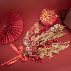 婚慶仿真花年宵花紅果新年花INS廠家跨境批發假花家居裝飾CF01084