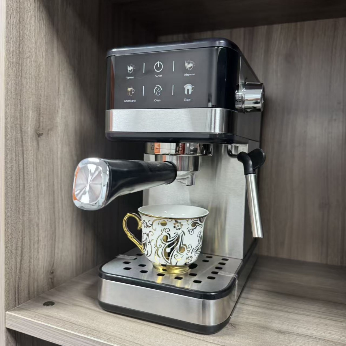 Italian Coffee Machine Coffeemachine Semi-Automatic High-Pressure Extraction Concentrated Milk Foaming Integrated Steam Logo