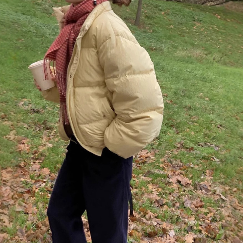 Big Sale 2025 Korean Simple down Jacket Women's Ler*Be Loose Short High-Puff 90 White Duck down Jacket