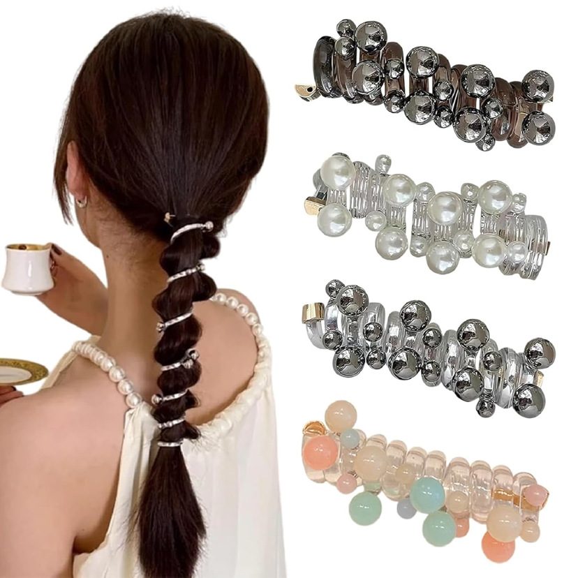 Línea telefónica trenzada transfronteriza, anillo para el cabello, perla, cabello trenzado recto, artefacto femenino, cola de caballo alta, burbuja, cabello trenzado, cuerda, accesorios para el cabello
