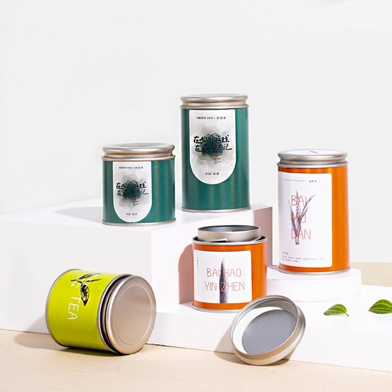 红茶绿茶白茶龙井岩茶单枞茶叶密封罐小号彩色罐子纸罐花茶包装罐