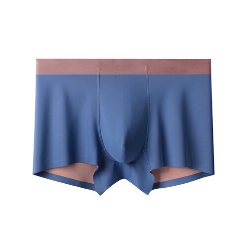 Men's Seamless Underwear Boxer Shorts  Autumn and Winter Double-sided Men's Underwear Silk Lined Light Luxury