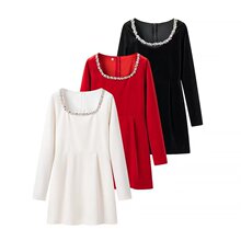 �羳ŷ��ʱ�ж�ɫ���鳤��˿�����¶�ȹ��2025������ƷC92382