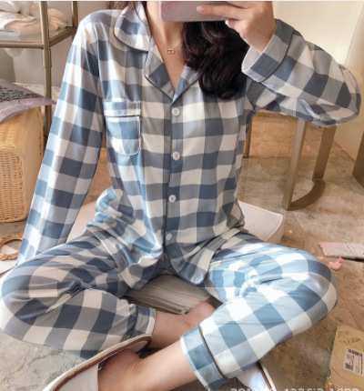 Nuevas celebridades de Internet ins viento primavera otoño pijamas mujeres de manga larga versión coreana japonesa dulce y lindo traje de servicio a domicilio de confinamiento
