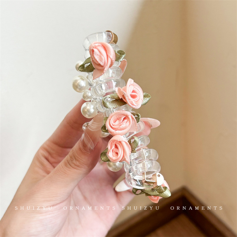 Línea telefónica con lazo, anillo para el cabello, tocado, nueva trenza de burbujas, cuerda para el cabello trenzada, alta elasticidad, sin dañar el cabello, cuerda para atar, banda de goma femenina