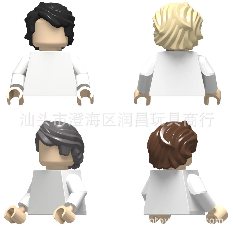 Foreign Trade Small Particle Building Blocks Compatible with 43753 61183 Boys' Hair Style, Long Hair with Back-Swept Fluffy Ends, 50 Grams Foreign Trade Small Particle Building Blocks Compatible with 43753 61183 Boys' Hair Style, Long Hair with Back-Swept Fluffy Ends, 50 Grams