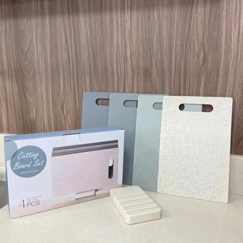 Four-Piece Set of Environmentally Friendly Plastic Cutting Boards, Mildew-Proof Cutting Boards, Safe and Hygienic Household Easy Storage Cutting Boards, Food Supplement Chopping Boards