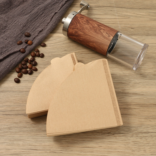 V01V02 hand-brewed coffee filter paper with ears, original color filter paper, 100 pieces of conical drip coffee filter paper