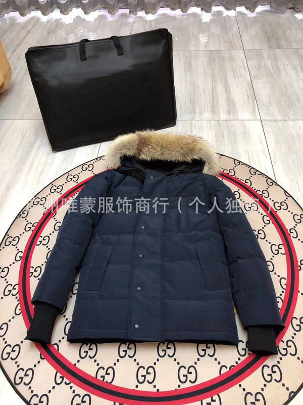 外贸专供羽绒服男士派克大衣外套带狼毛|undefined