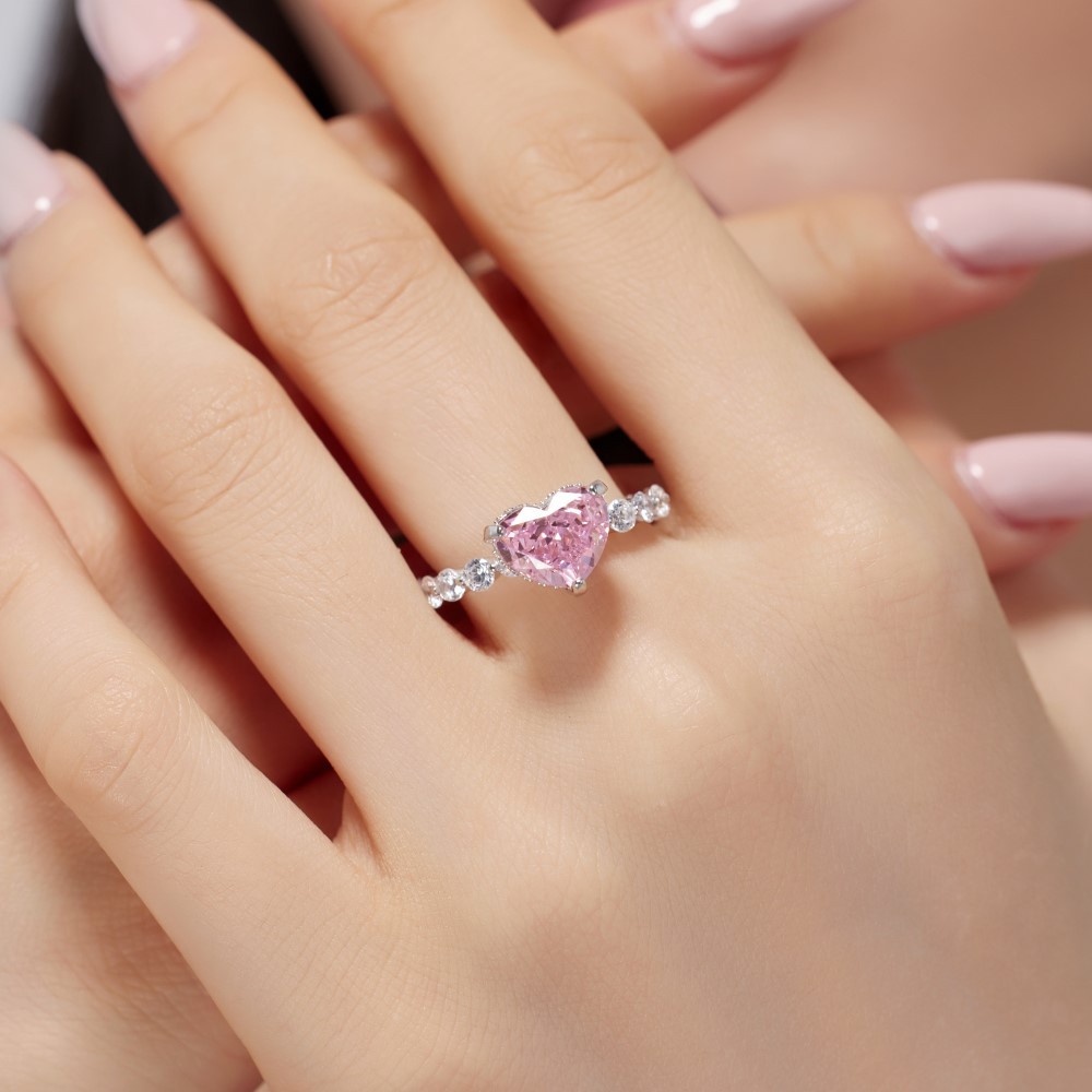 7g Weight Zircon Inlay Material Open Rings, Rings Classification 5, 9, Adjustable Ring Size 1 Piece Quantity Holiday, Daily Occasion 925 Sterling Silver Material Heart Shape Pattern Women's Gender Plating, Inlay Design Basic, Simple Style, Classic Style Style 925 Sterling Silver Zircon Heart Shape Open Rings Rings 65