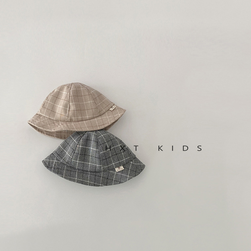 Ins Korea Infant Hat Spring and Autumn Striped Trendy Sun Hat Fisherman Hat Baby Toddler Kids Fashion Bucket Hat