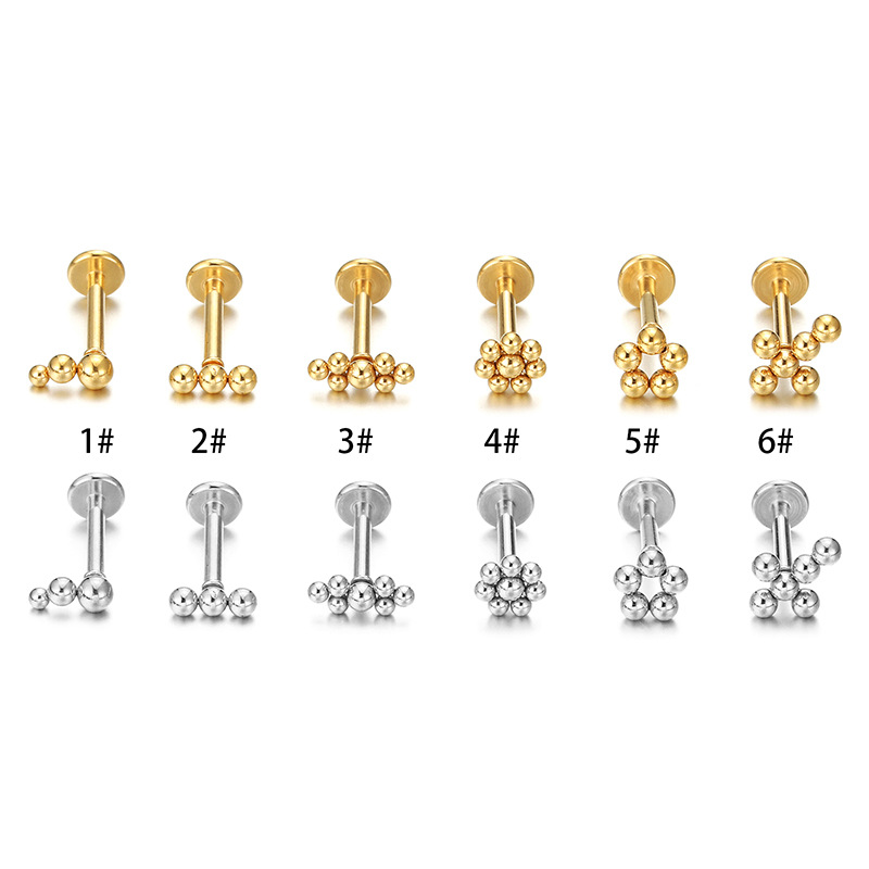 Fashion Solid Color Stainless Steel Plating lip stud 1 Piece