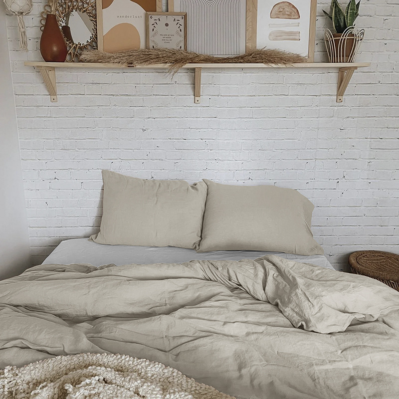 cáñamo puro lluvia de cáñamo cuatro piezas de ropa de cama comercio exterior personalización lavado sábanas de cáñamo simple cubierta de cáñamo