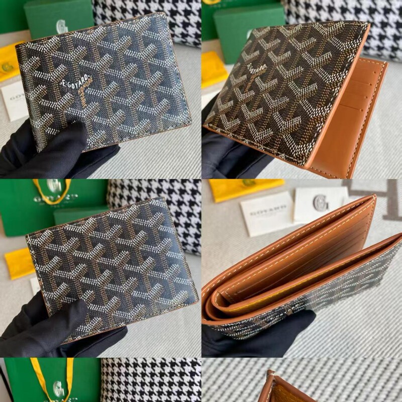 Goya Goyard Wallet Printed Short Folding Card Holder Genuine Leather Card Holder Card Holder Coin Purse Unisex Bag
