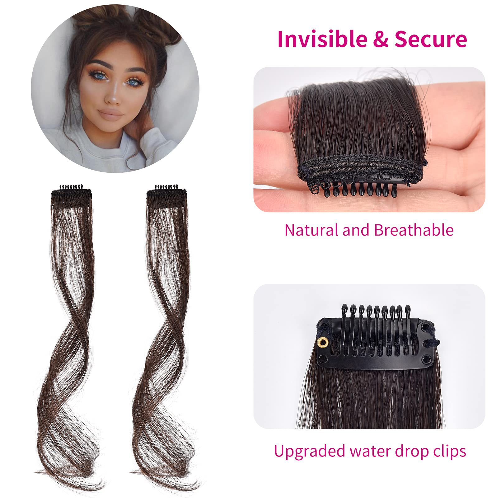 Long Xu Bangs peluca en línea celebridad de media longitud Peluca de ocho caracteres Bangs peluca mujer natural falso Bangs