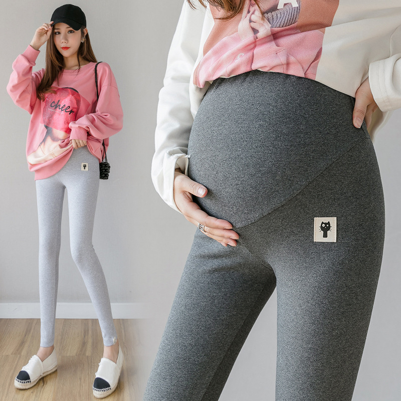 Maternity Leggings Spring and Summer Outerwear Plus Size Pregnant Women's Thin Elastic Mini Ankle Pants Pregnancy High-Waisted Pants