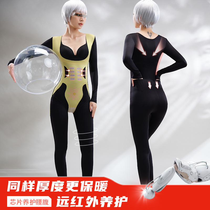 Vivo popular de manga larga talla de cuerpo corsé de una sola pieza de espalda vientre de contracción de la cadera de elevación de la cintura que forma el cuerpo que forma la ropa interior