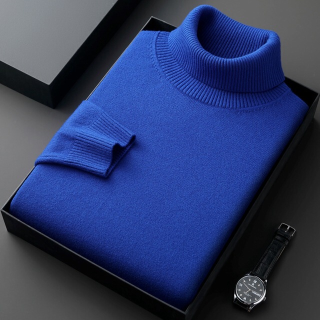 New Autumn and Winter Men's High-Neck Quality Korean-Style Lazy Style Knitted Sweater New Autumn and Winter Men's High-Neck Quality Korean-Style Lazy Style Knitted Sweater