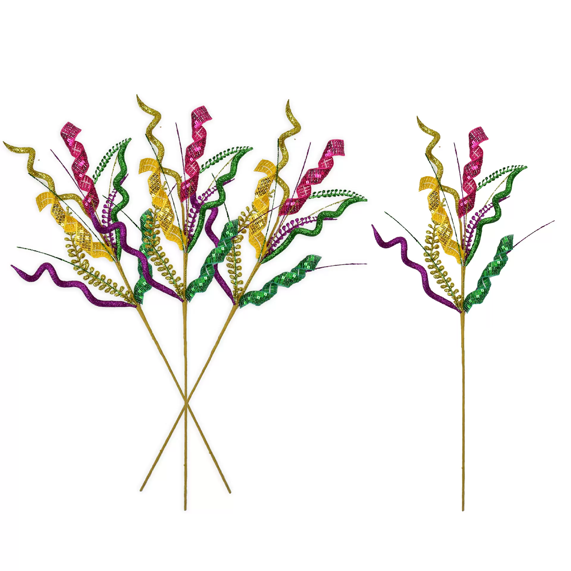 狂欢节插枝圣诞节装饰品亚马逊爆款狂欢派对装饰摆件闪亮金粉把束