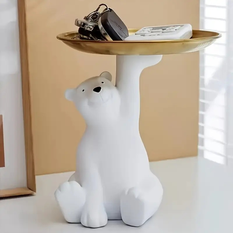 ホッキョクグマ収納玄関トレー置物リビングルーム創意ホーム入戸装飾品ティーテーブルデスクトップ移転プレゼント|undefined