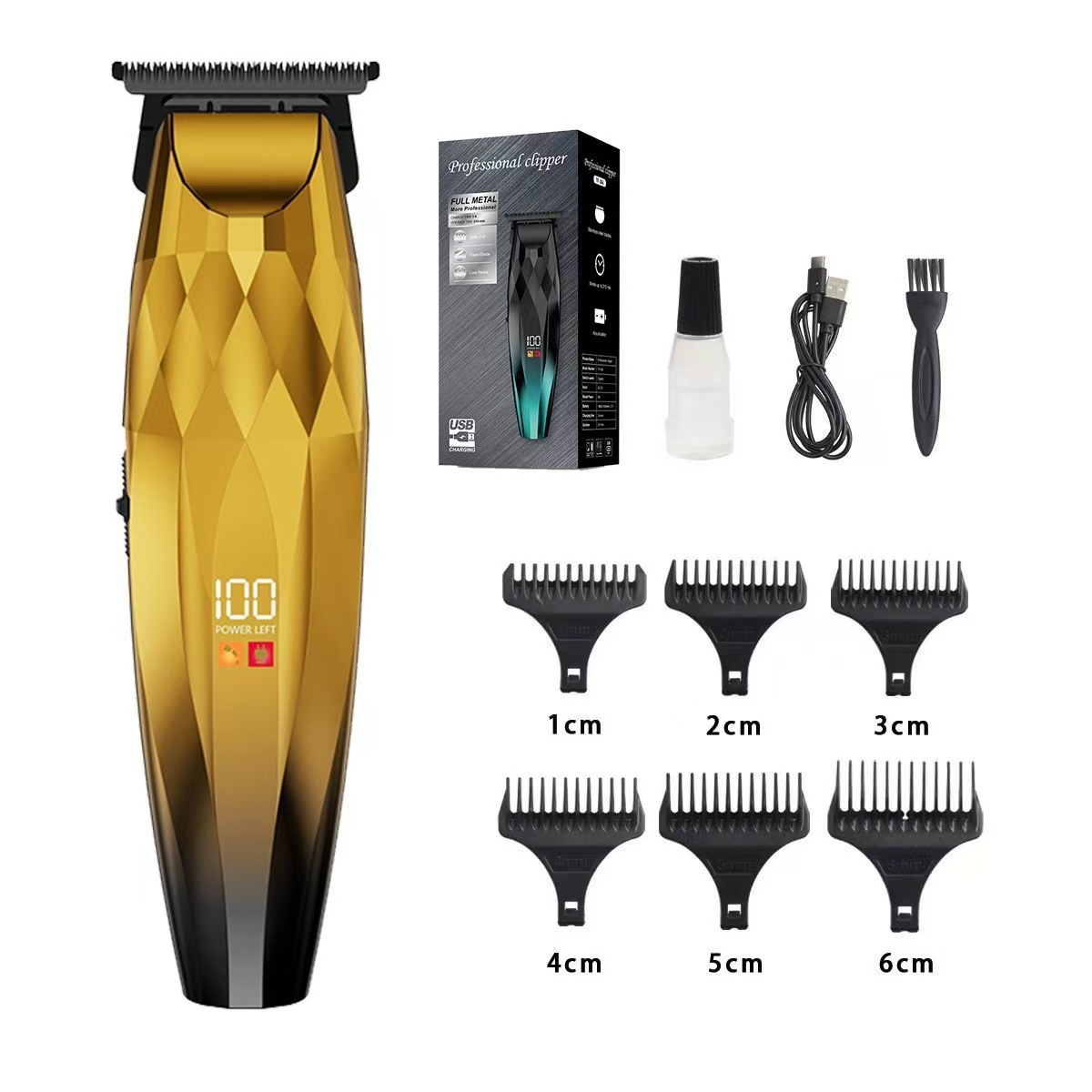 Set de Cortapelos Eléctrico Digital de Aleación de Titanio con Cabezal Lavable para Barbería y Hogar