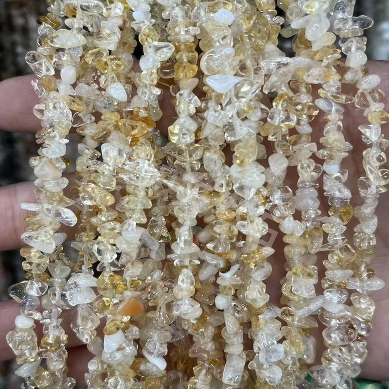 3-5mm天然水晶原石碎石打孔随形石消磁石散珠DIY饰品配件厂家批发|undefined