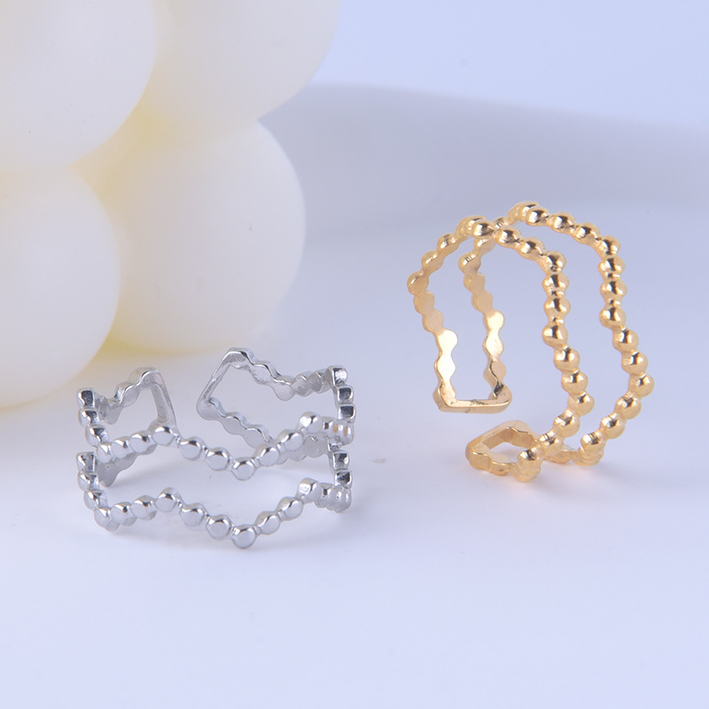 6g Weight 0.03µm Gold Plating Thickness Simple Style Geometric Stainless Steel Plating Open Ring