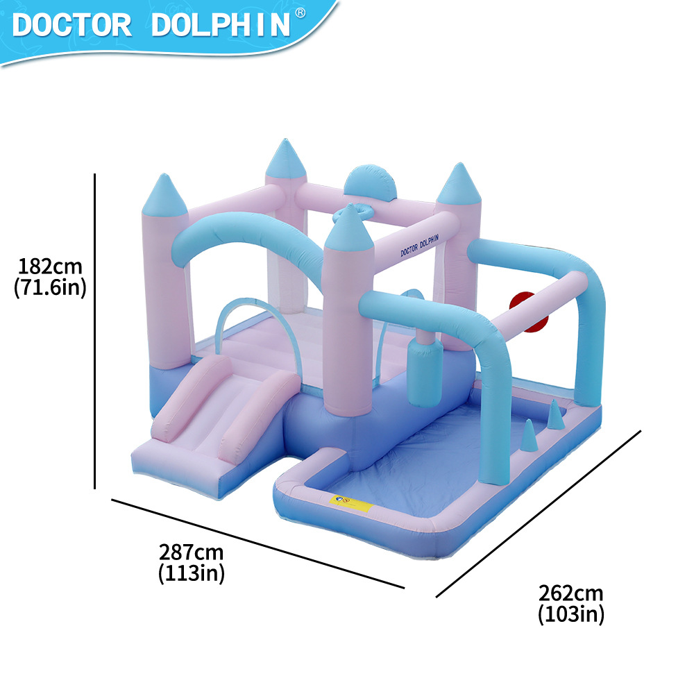 Doctor Pig pequeño castillo infláble para niños trampolín casero combinación diapositiva parque infantil interior y exterior castillo infláble