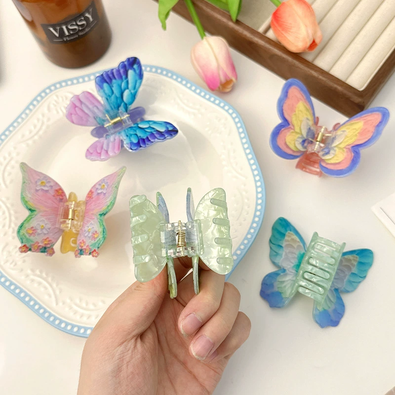Summer Korean crab pin with butterfly, acrylic shark, elite sophisticated hairgrip, new collection