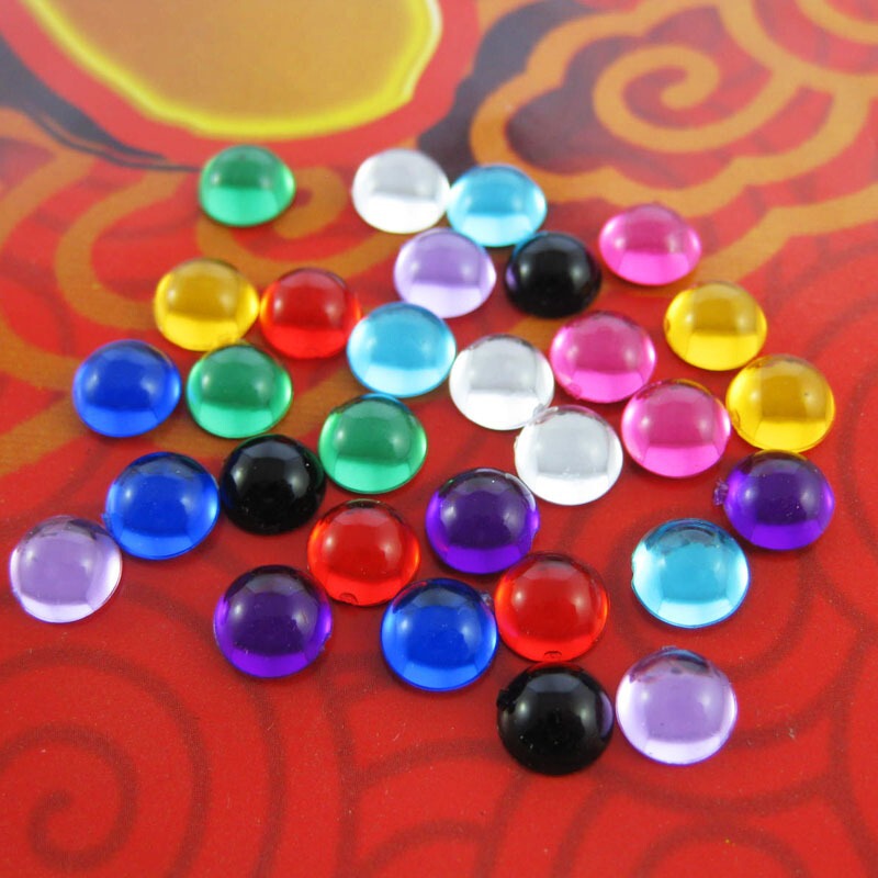 DIY accessories 6mm special flash acrylic drill smooth semi-circular flat bottom Diamond Gem patch DIY accessories 6mm special flash acrylic drill smooth semi-circular flat bottom Diamond Gem patch