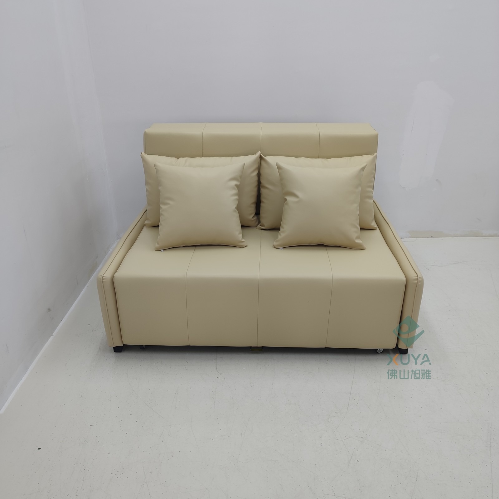 Moderno simple multifuncional sofá cama de cuero puede almacenar pequeño apartamento de sala de estar sofá cama individual
