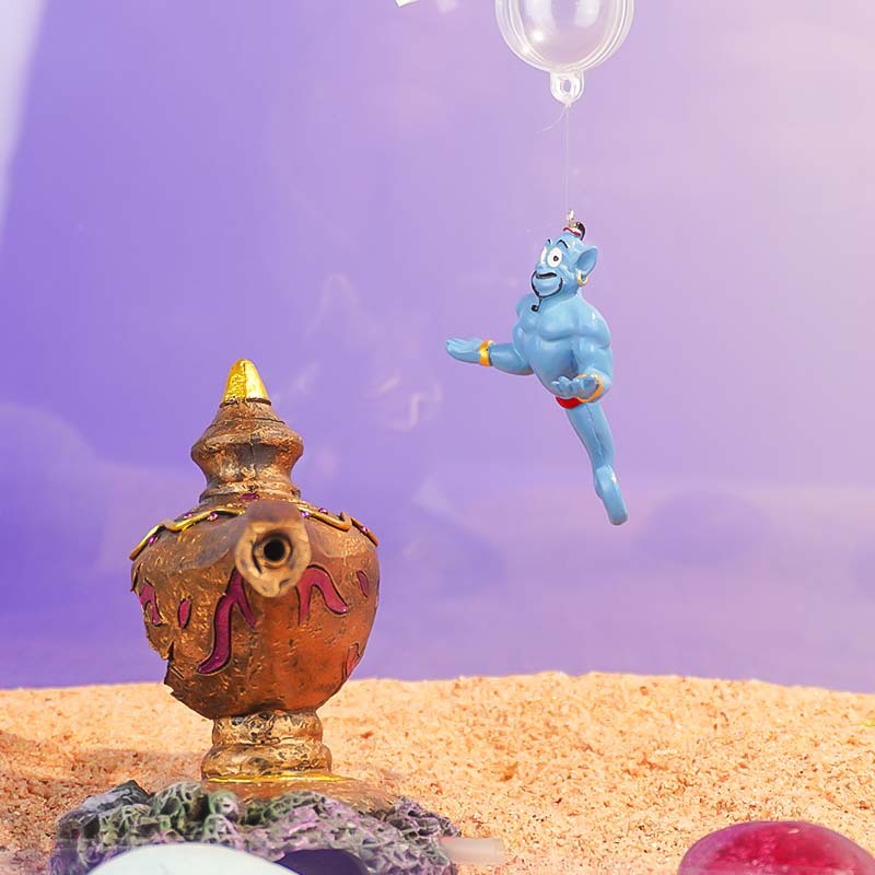 Mito transfronterizo de Aladdin, lámpara de deseos, pecera pequeña, decoración de resina de paisajismo, decoración de oxigenación, casa de refugio de peces y camarones