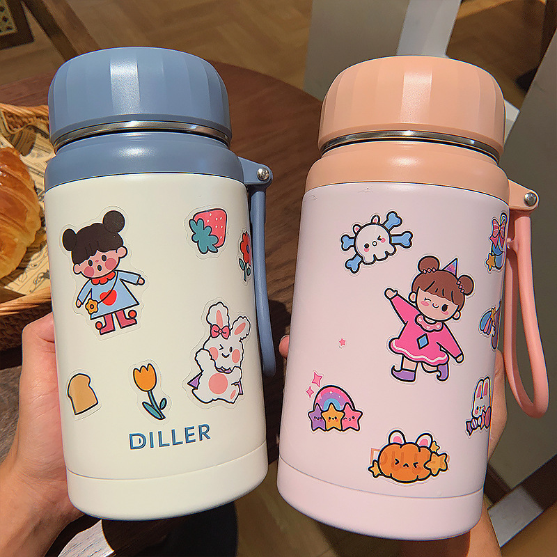 Wholesale Cartoon Stikers Large Capacity Thermos Cup Nihaojewelry display picture 17