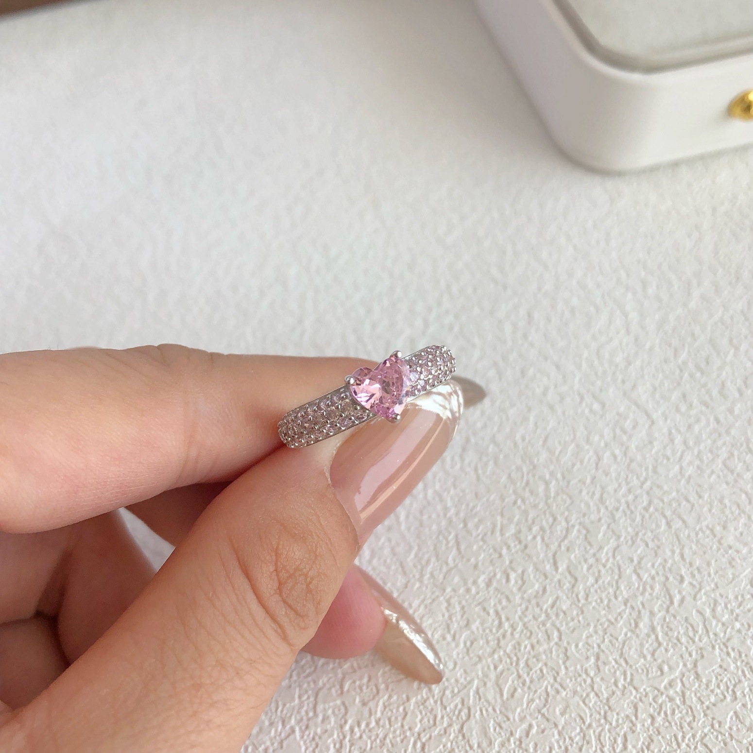 5g Weight Zircon Inlay Material Rings Classification 6, 7, 9 Ring Size 1 Piece Quantity Holiday, Daily Occasion 925 Sterling Silver Material Heart Shape, Bow Knot Pattern Women's Gender Plating, Inlay Design Sweet, Shiny Style 925 Sterling Silver Zircon Heart Shape Bow Knot Rings 37