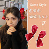 Black hairgrip with bow, hair rope, hair accessory, hairpins, Japanese and Korean