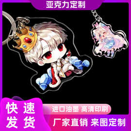 透明亚克力钥匙扣卡通照片diy双面动漫周边个性图片钥匙链圈批发