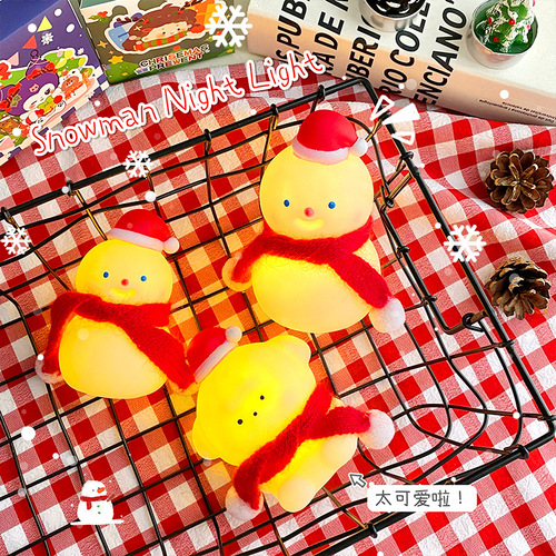 Cute Christmas Snowman Night Light Atmosphere Lamp Holiday Atmosphere Props Dormitory Study Bedroom Night Light