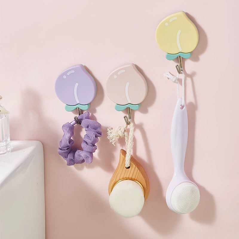 Мультяшный милый персиковый крючок прочный вискоза настенный крюк для ванной комнаты для кухни