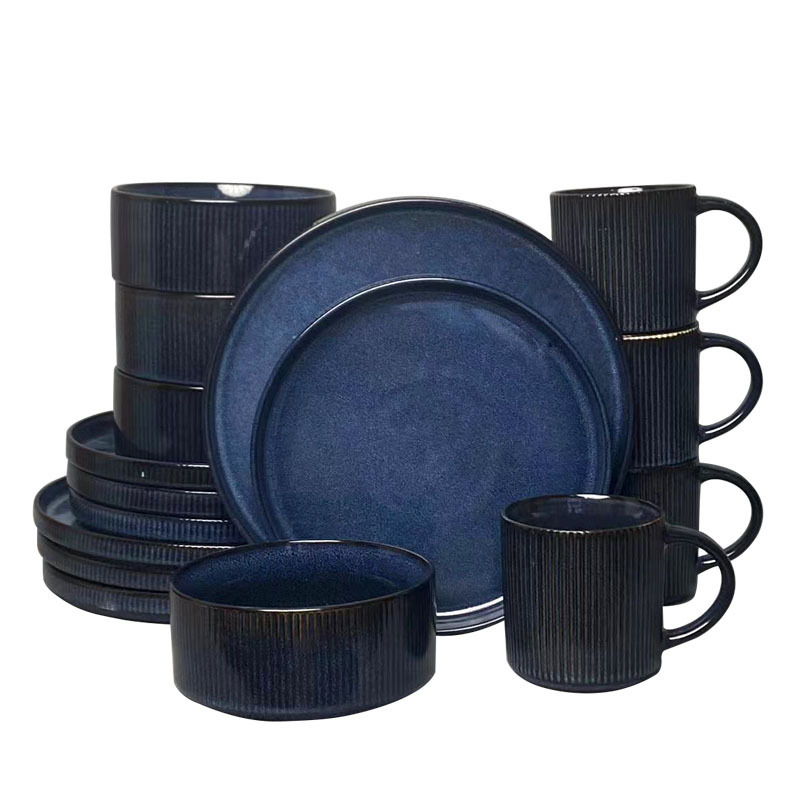 Ceramic High-Quality 4-Person Dinnerware Set for Home Use, Bowls, Plates, Soup Bowls, Vintage Light Luxury Dinner Plates, Bowls, and Mugs