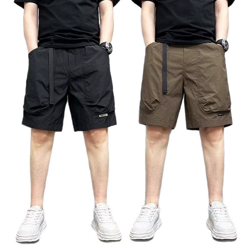Summer quick dry silk shorts, beach trousers for leisure, loose fit