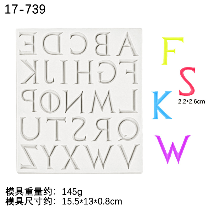 Nueva mayúscula silicona molde de pastel postre chocolate fondant decoración haciendo Accesorios