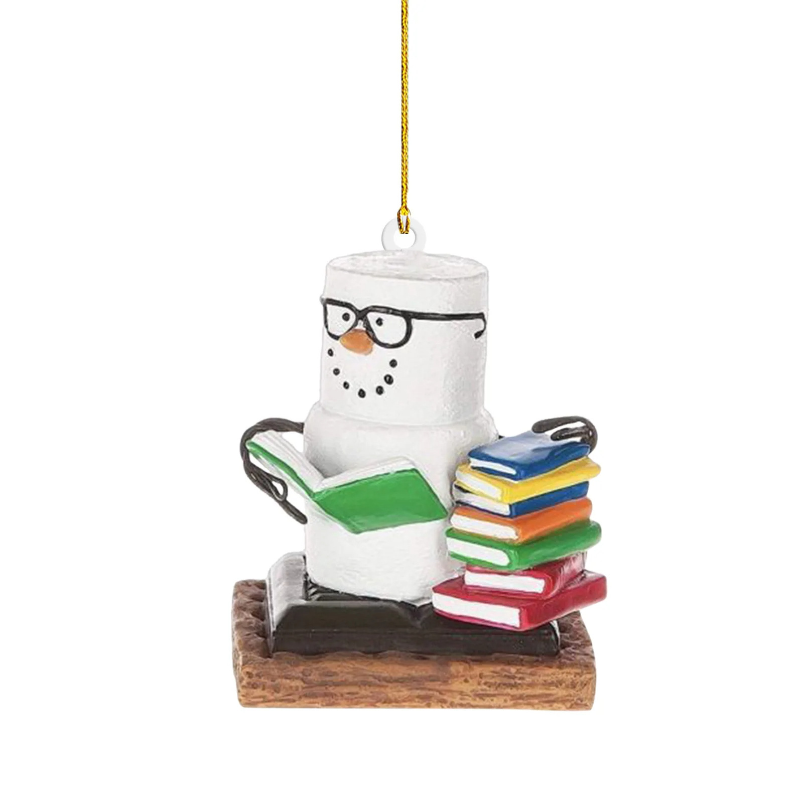 Colgante de libros de lectores creativos decoración de árbol de navidad de hogar colgante acrílico de 8 cm de navegación decoración 2023