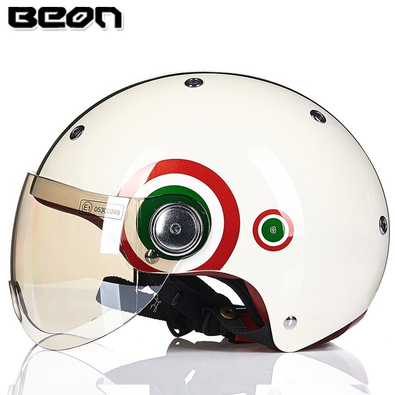 Casco de la motocicleta BEON 3C certificado de los hombres y las mujeres medio casco Four Seasons universal de la motocicleta del coche eléctrico del verano casco B103