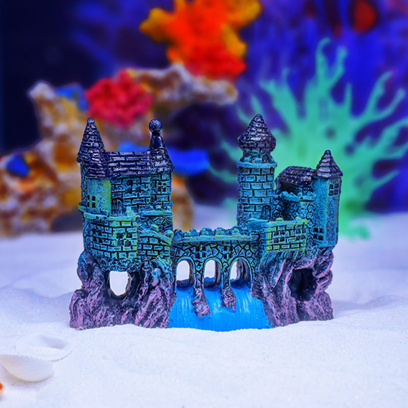 Nuevas decoraciones para acuarios, castillo de estilo europeo, adornos de paisajismo de jardín de estilo antiguo, diseño de micropaisaje popular