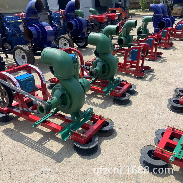柴油机带8寸抽水泵 农田灌溉工程排污泵 680吨流量抽水机